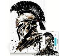Puzzle de 1000 pièces représentant Un Casque de Guerrier Spartiate, idéal pour Adultes Jeu de logique et de réflexion, Doux et Relaxant Découpe Ferme Liste de souhaits du Père Noël 38x52cm