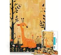 Puzzle de 1000 pièces représentant Un cerf au Repos dans Une Prairie ensoleillée idéal pour Les Adultes Ce Puzzle de 50x75cm est Une pièce de Collection pour développer la mémoire et se détendre