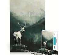 Puzzle de 1000 pièces représentant Un cerf Blanc dans Un Paysage de Montagne Développez Votre mémoire,amusez-Vous et offrez-Vous grâce à la qualité Professionnelle de Ses Puzzles