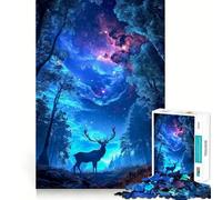 Puzzle de 1000 pièces représentant Un cerf dans Une forêt Mystique, idéal pour Adultes Jeu intellectuel, Divertissement paisible, découpe précise et liste de souhaits du Père Noël (38x52cm)