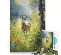 Puzzle de 1000 pièces représentant Un cerf de Virginie,pour Adultes Jeu de réflexion et de Coordination Découpe Laser pour Un Assemblage Parfait Activité enrichissante pour Les Jours de Pluie