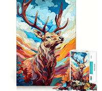 Puzzle de 1000 pièces représentant Un cerf des Highlands aux Couleurs vibrantes,pour Adultes Jeu de réflexion et d'adresse,découpé au Laser pour Un Assemblage Parfait Activité enrichissante
