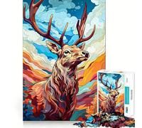 Puzzle de 1000 pièces représentant Un cerf des Highlands,idéal pour Adultes Jeu Stimulant la réflexion,Structure à emboîtement précise,Facile à Apprendre,pour Le Plaisir de Toute la Famille (38x26cm)