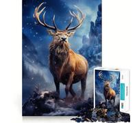 Puzzle de 1000 pièces représentant Un cerf écossais, idéal pour Adultes Renforce la mémoire, Loisirs et Divertissement Qualité supérieure, Cadeau élégant (38x52cm)