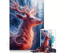 Puzzle de 1000 pièces représentant Un cerf Mystique dans Une forêt hivernale (38x26cm), Un Jeu de logique Complexe pour Adultes, idéal pour Partager Un Moment Convivial et Offrir Un Cadeau Parfait