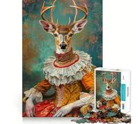 Puzzle de 1000 pièces représentant Un cerf Rococo, idéal pour Les Adolescents Jeu intellectuel, détente mentale, découpe de qualité, Cadeau de Noël (38x52cm)