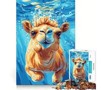 Puzzle de 1000 pièces représentant Un Chameau sous-Marin Jeu de développement cognitif Surface Lisse sans bavures Activité relaxante en Groupe à l'intérieur (50x75cm)