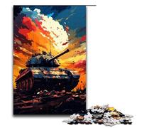 Puzzle de 1000 pièces représentant Un Char d'assaut entouré d'éclaboussures Nombreuses éclaboussures de Peinture Multicolore pour Impossible Anti Stress pour Adolescents à partir de 14 Ans 75x50cm