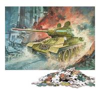 Puzzle de 1000 pièces représentant Un Char Panzer T34. Puzzle carré de 38 x 26 cm, idéal pour Adultes et décoration.