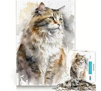 Puzzle de 1000 pièces représentant Un Chat American Curl,idéal pour Adultes Jeu de réflexion et d'adresse,découpe de Haute précision,défi divertissant pour Les Loisirs (38x26cm)