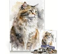 Puzzle de 1000 pièces représentant Un Chat American Curl, idéal pour Les Adolescents Un Passe-Temps Relaxant et Stimulant, Un Cadeau Parfait grâce à Son Assemblage Solide (50x75cm)