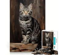 Puzzle de 1000 pièces représentant Un Chat American Shorthair adulteJeu de Rappel Amusant et de qualité supérieure,découpé au Laser Un Moment de Calme et d'exercice Mental à Faire à la Maison