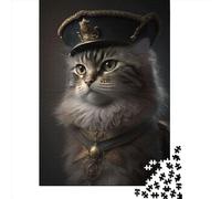 Puzzle de 1000 pièces représentant Un Chat en Robe Napoléon, pour Adultes et Enfants. Puzzle en Bois, Jeu éducatif. 1000 pièces (75 x 50 cm).