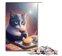 Puzzle de 1000 pièces représentant Un Chat Mangeant des Biscuits Casse tête Impossible pour Adultes et Adolescents à partir de 14 Ans 75x50cm