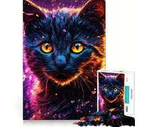 Puzzle de 1000 pièces représentant Un Chat néon, idéal pour Adultes et Parfait pour se détendre Un Cadeau raffiné à Assembler (50x75cm)