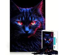 Puzzle de 1000 pièces représentant Un Chat néon, idéal pour Adultes Jeu de logique et de détente Bords Lisses Cadeau Original (38x52cm)
