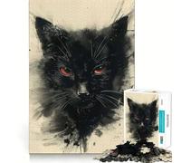 Puzzle de 1000 pièces représentant Un Chat Noir et des Ombres, idéal pour Les Adolescents Jeu de logique et d'intérieur Amusant Bords précis Collection d'œuvres d'art 38x52cm