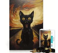 Puzzle de 1000 pièces représentant Un Chat Noir, Le Film Le Cri, idéal pour Les Adolescents Un Jeu Amusant et Simple pour stimuler Le Cerveau Un Cadeau précieux 50x75cm