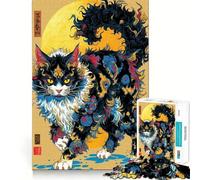 Puzzle de 1000 pièces représentant Un Chat orné, d'inspiration Asiatique, pour Adolescents Jeu de logique et de Stimulation Cognitive Découpe précise pour Les vœux du Père Noël (50x75cm)