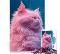 Puzzle de 1000 pièces représentant Un Chat Rose, idéal pour Les Adolescents Jouet Wise Think Toy, Doux et Facile à découper Liste de souhaits du Père Noël (38x52cm)