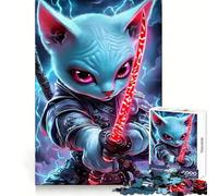 Puzzle de 1000 pièces représentant Un Chat samouraï Guerrier Sphynx, idéal pour Les Adolescents Jeu de réflexion Amusant et décontracté, à Assembler avec Style 50x75cm Cadeau élégant