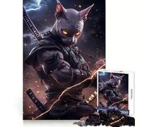 Puzzle de 1000 pièces représentant Un Chat samouraï Guerrier Sphynx, idéal pour Les Adultes Jeu d'exercice Mental, Anti-Stress et Cadeau élégant 50x75cm