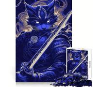 Puzzle de 1000 pièces représentant un chat samouraï russe avec une épée, idéal pour les adolescents Jeu de logique et de construction, loisirs et divertissement Découpe lisse Cadeau original (50x75cm)