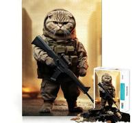 Puzzle de 1000 pièces représentant Un Chat Scottish Fold Soldat, idéal pour Les Adolescents Collection d'œuvres d'art de 50x75cm