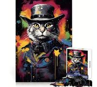 Puzzle de 1000 pièces représentant Un Chat shérif, idéal pour Adultes Jeu de logique et d'assemblage Amusant et précis Cadeau mémorable 38x52cm