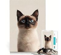 Puzzle de 1000 pièces représentant Un Chat Siamois, idéal pour Les Adolescents Jeu de logique Claire, Passe-Temps apaisant, découpe Parfaite, Cadeau Classique 38x26cm