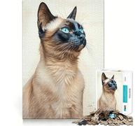Puzzle de 1000 pièces représentant Un Chat Siamois, idéal pour Les Adolescents Jeu Intelligent, découpe précise, Cadeau de Saison 50x75cm