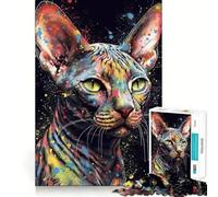 Puzzle de 1000 pièces représentant Un Chat Sphinx, idéal pour Adultes et Adolescents Jeu de réflexion et de Loisirs Bords précis Décoration Murale 38x52cm