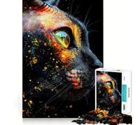 Puzzle de 1000 pièces représentant Un Chat Sphynx aux Yeux colorés, idéal pour Les Adolescents Un Jeu Stimulant pour Les méninges, Une activité à Faire à la Maison et Un Cadeau touchant 50x75cm