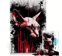 Puzzle de 1000 pièces représentant Un Chat Sphynx, idéal pour Les Adolescents Jeu de logique Robuste, Anti-Stress, Bords Transparents, Cadeau Classique 50x75cm
