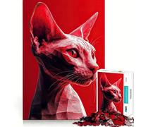 Puzzle de 1000 pièces représentant Un Chat Sphynx Roux, idéal pour Adultes et Adolescents Jeu intellectuel, Cadeau Classique et de qualité (38x52cm)