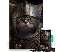 Puzzle de 1000 pièces représentant Un Chat Viking Développe la mémoire,ludique et de qualité Professionnelle pour stimuler l'esprit (38x26cm)