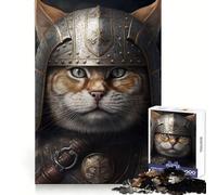 Puzzle de 1000 pièces représentant Un Chat Viking en Armure, idéal pour Adultes, pour se détendre et se divertir Cadeau Parfait et Festif (38x52cm)