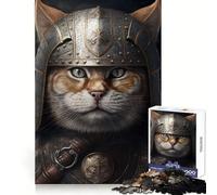 Puzzle de 1000 pièces représentant Un Chat Viking en Armure, idéal pour Les Adolescents Développe Les capacités cognitives, ludique et Anti-Stress Découpe précise Cadeau Original (50x75cm)