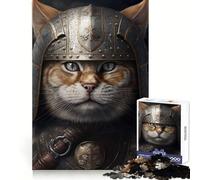 Puzzle de 1000 pièces représentant Un Chat Viking en Armure, idéal pour Les Adolescents : Pratique du raisonnement, détente et Finitions de qualité supérieure, Cadeau attentionné (38x26cm)