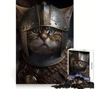 Puzzle de 1000 pièces représentant Un Chat Viking pour Adultes Concentration mentale, détente agréable, Cadeau Festif et Confortable (38x26cm)