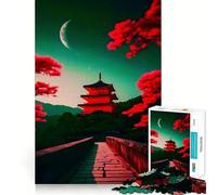 Puzzle de 1000 pièces représentant Un château au Japon, idéal pour Les Adolescents Montage Facile et Amusant, Motif aux Tons clairs, Parfait pour Les soirées Entre Amis 50x75cm