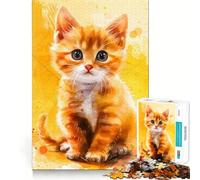Puzzle de 1000 pièces représentant Un Chaton à l'aquarelle,idéal pour Les Adolescents Stimule l'imagination,s'emboîte Parfaitement,pour des Moments de détente captivants à la Maison (38x26cm)