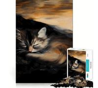 Puzzle de 1000 pièces représentant Un Chaton endormi pour Adultes Jeu de logique et de détente Finitions soignées Joli présent 50x75cm