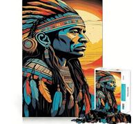 Puzzle de 1000 pièces représentant Un Chef amérindien, idéal pour Adultes Jeu intellectuel apaisant et décoratif Mural de qualité (38x26cm)