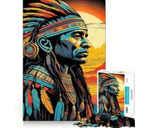 Puzzle de 1000 pièces représentant Un Chef amérindien, idéal pour Les Adolescents, pour améliorer Leur mémoire, Un Passe-Temps Silencieux, Bords Nets, Cadeau d'anniversaire (50x75cm)