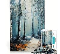 Puzzle de 1000 pièces représentant Un Chemin forestier en Hiver Jeu de réflexion créatif Découpe Nette Composants Robustes Idéal pour Les Voyages (50x75cm)