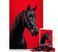 Puzzle de 1000 pièces représentant Un Cheval Noir, idéal pour Les Adolescents Un Cadeau Parfait pour stimuler Le Cerveau, Le Bien-être et Les Loisirs (50x75cm)