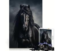 Puzzle de 1000 pièces représentant Un Cheval Noir, idéal pour Les Adolescents Un Jeu de logique et de détente sans Couture, Parfait comme Cadeau de Noël (50x75cm)