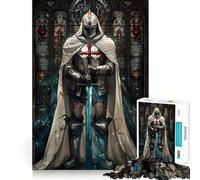 Puzzle de 1000 pièces représentant Un Chevalier croisé templier, idéal pour Les Adolescents Jeu de logique Pure, Silencieux et aux Lignes épurées Décoration Murale 38x26cm