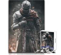 Puzzle de 1000 pièces représentant Un Chevalier en Armure et Son épée Jeu éducatif et Stimulant pour Adultes pour Faire Plaisir à Vos Proches Dimensions:38x52cm